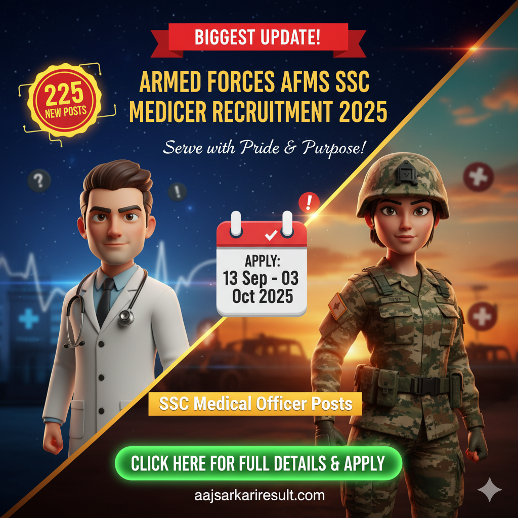 AFMS Medical Officer SSC Online Form 2025 – 225 Posts Notification