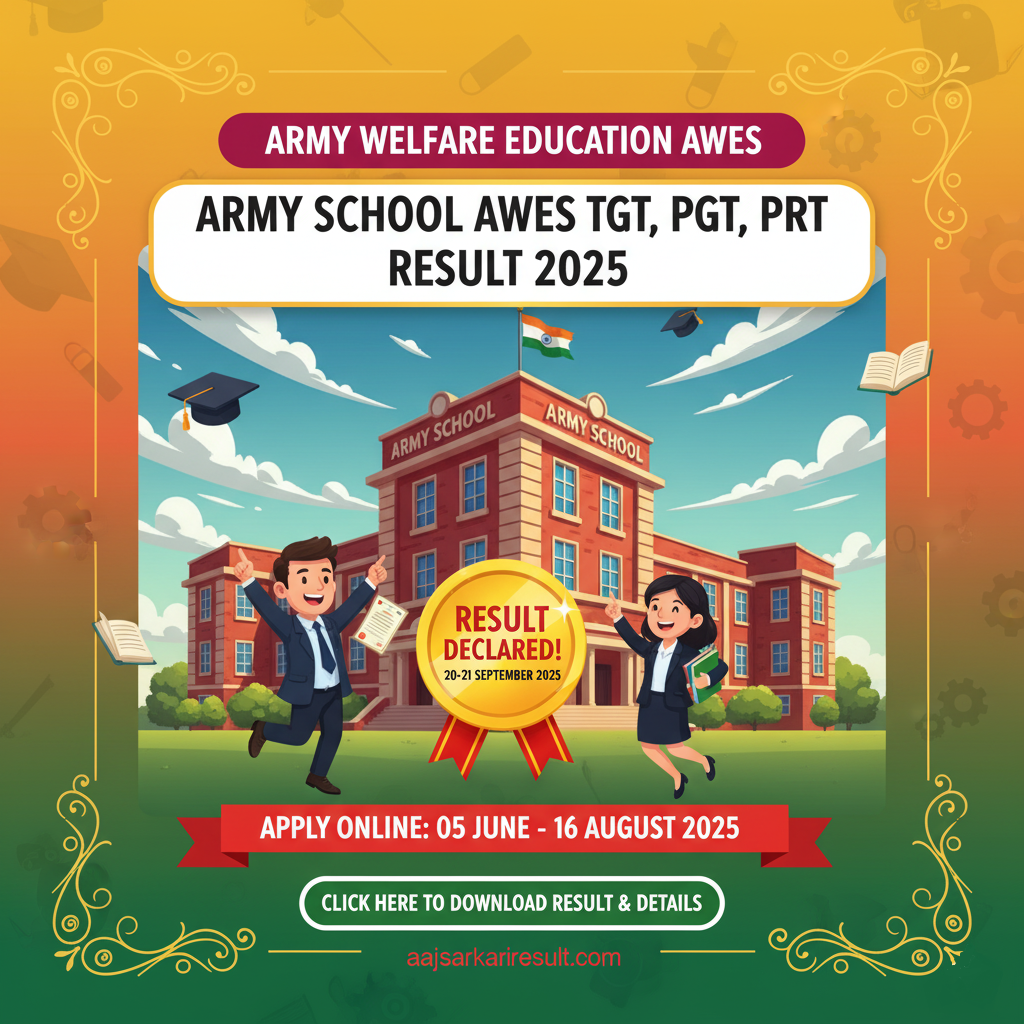 Army School AWES TGT, PGT, PRT Result 2025