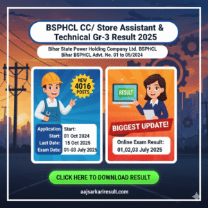 BSPHCL CC Store Assistant & Technical Gr-3 Result 2025