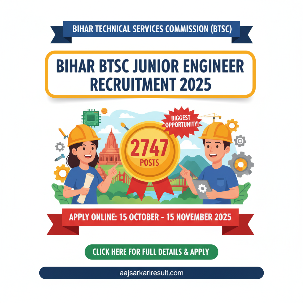 Bihar BTSC Junior Engineer Recruitment 2025