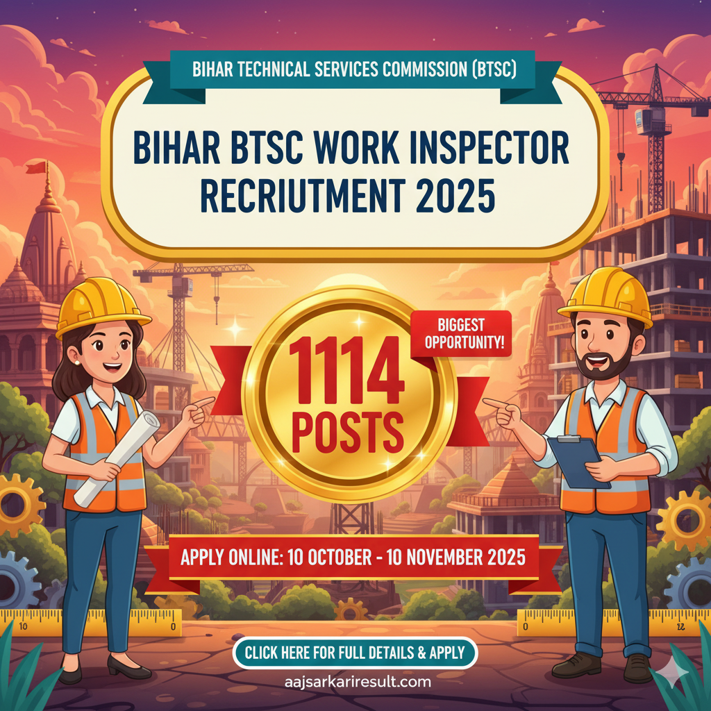Bihar BTSC Work Inspector Recruitment 2025
