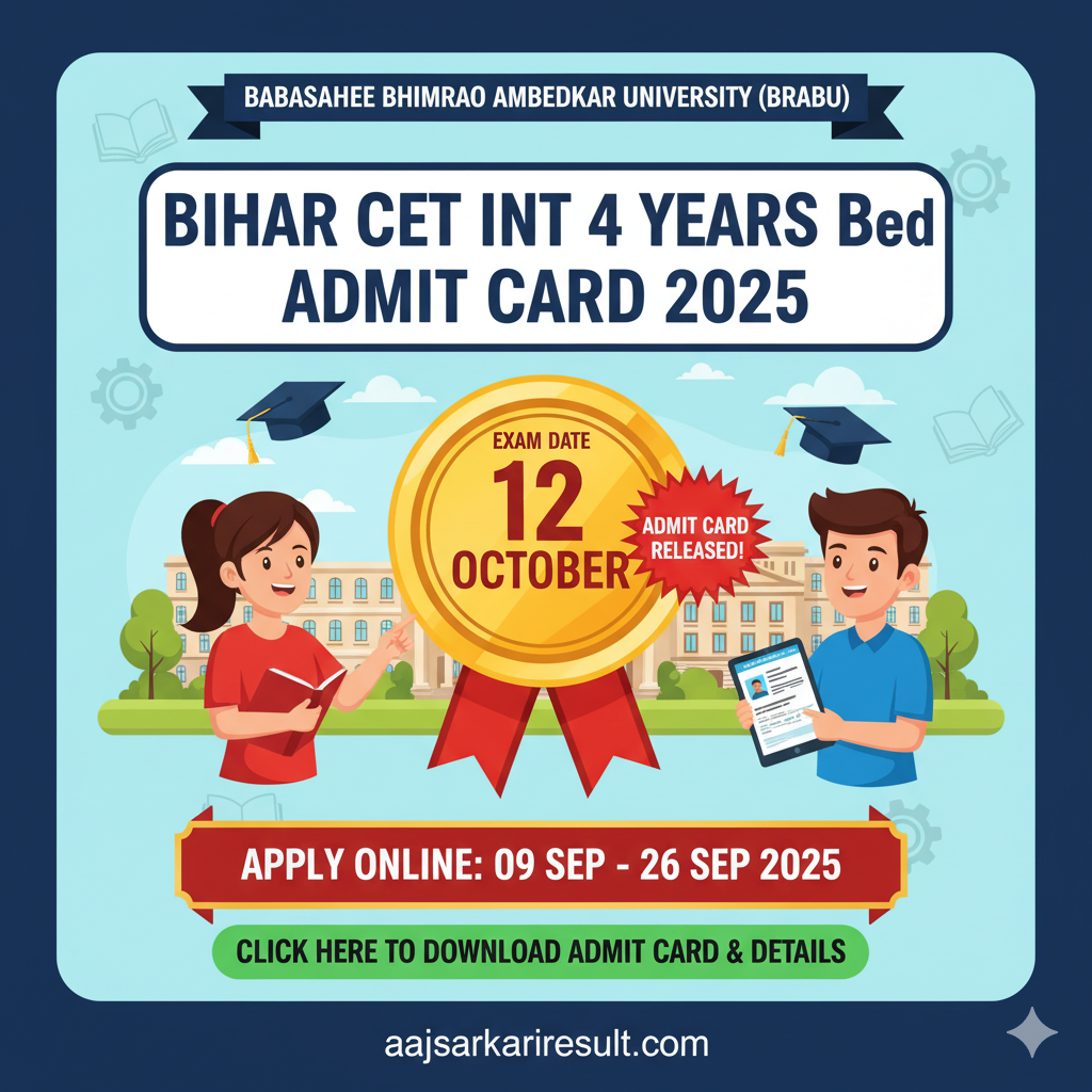 Bihar CET INT 4 Years BEd Admit Card 2025