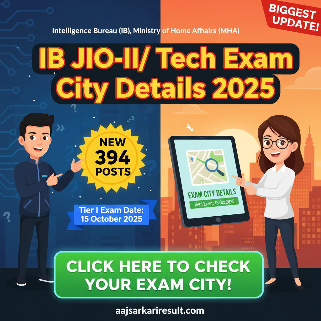 IB JIO-II/ Tech Exam City Details 2025