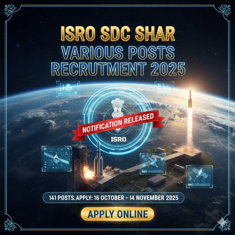 ISRO SDSC SHAR Various Posts Recruitment 2025