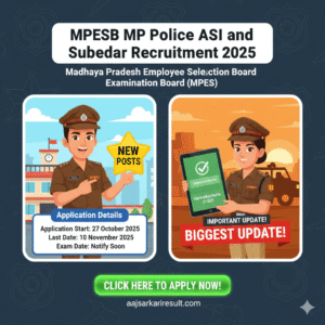 MPESB MP Police ASI and Subedar Recruitment 2025