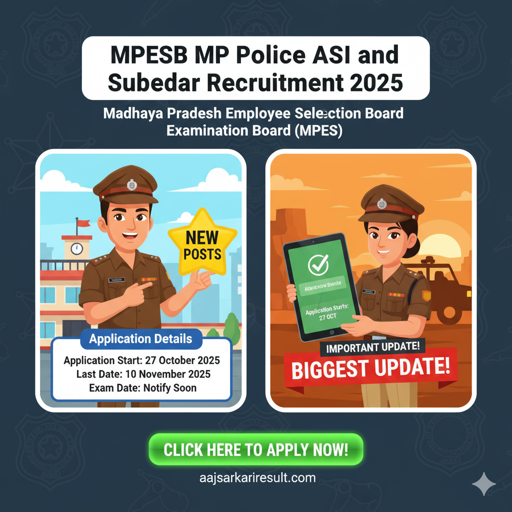 MPESB MP Police ASI and Subedar Recruitment 2025