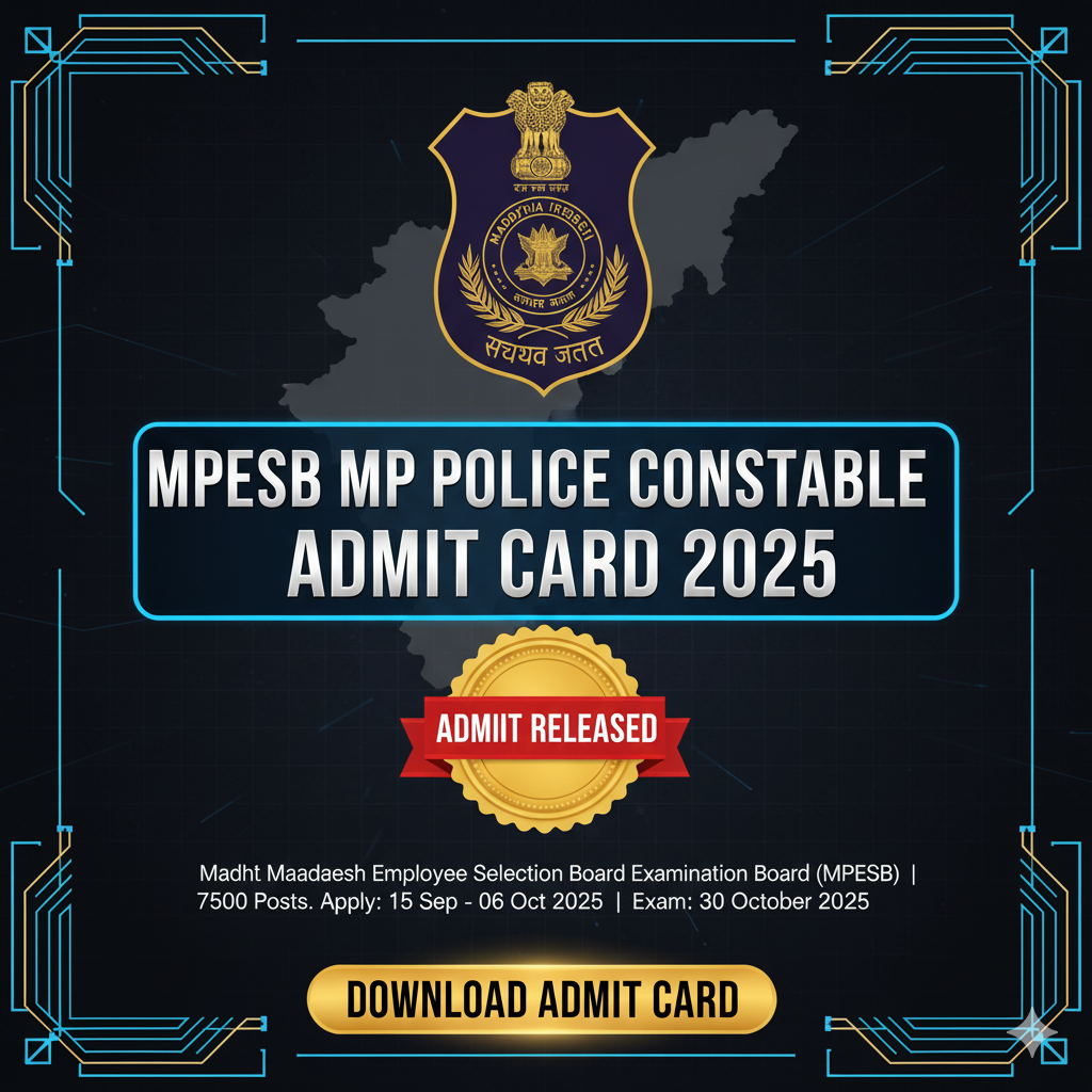 MPESB MP Police Constable Admit Card 2025