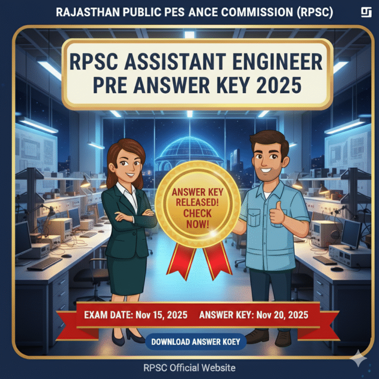 RPSC Assistant Engineer Pre Answer Key 2025