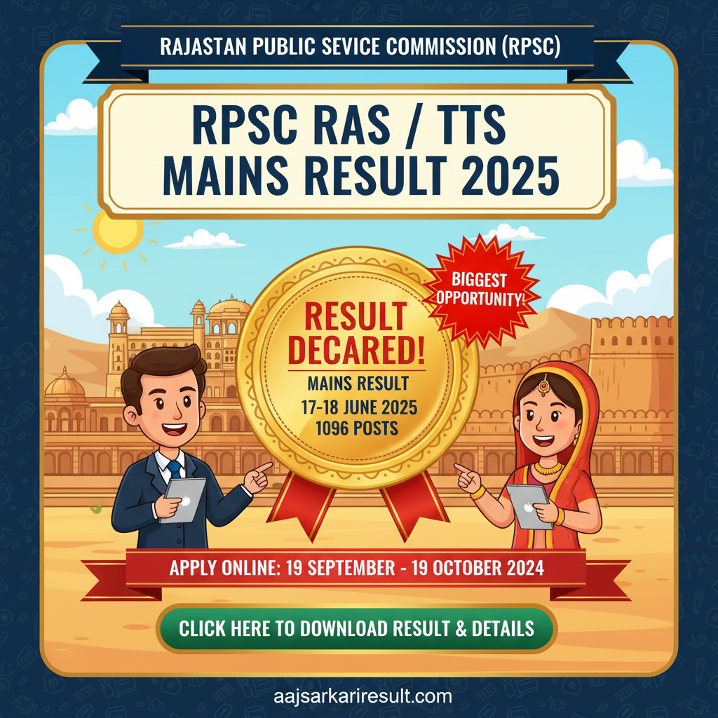 RPSC RAS RTS Mains Result 2025