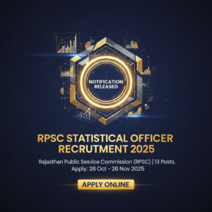 RPSC Statistical Officer Recruitment 2025