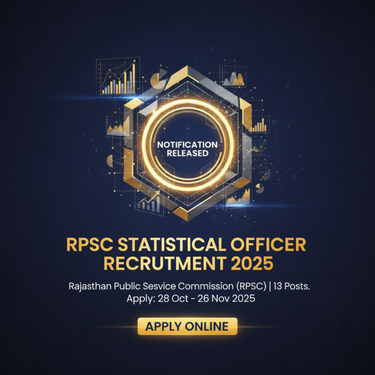 RPSC Statistical Officer Recruitment 2025