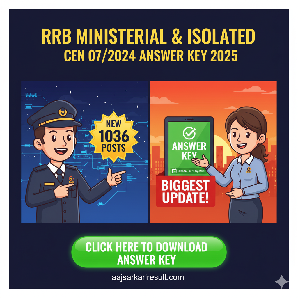 RRB Ministerial & Isolated Categories Answer Key 2025 Out – Download Here