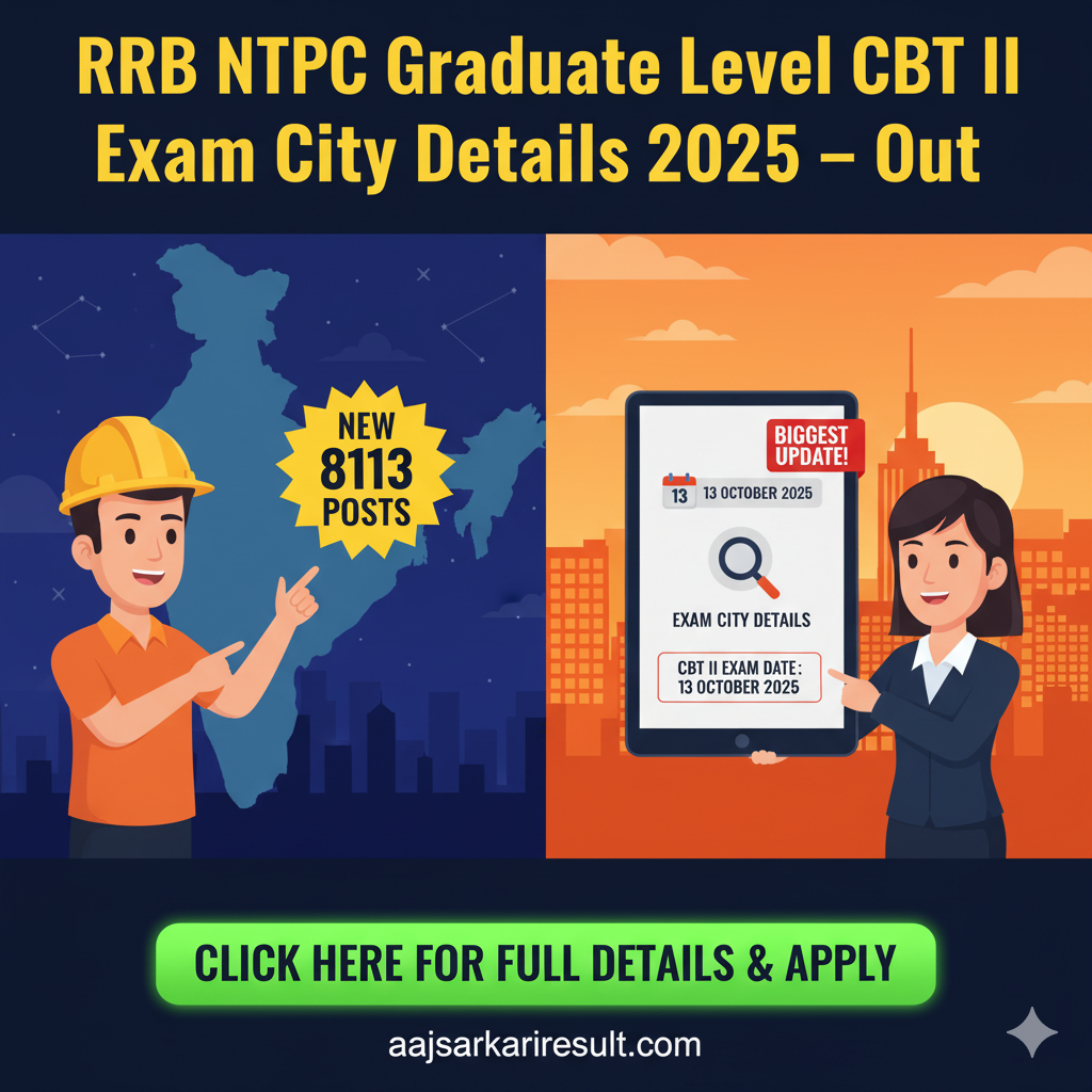 RRB NTPC Graduate Level CBT II Exam City Details 2025