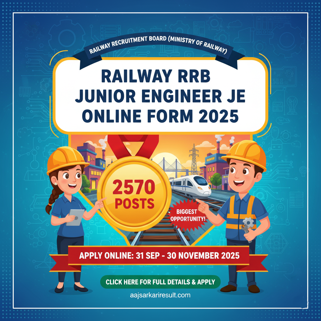 Railway RRB Junior Engineer JE Online Form 2025