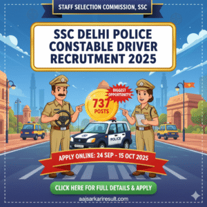 SSC Delhi Police Constable Driver Recruitment 2025