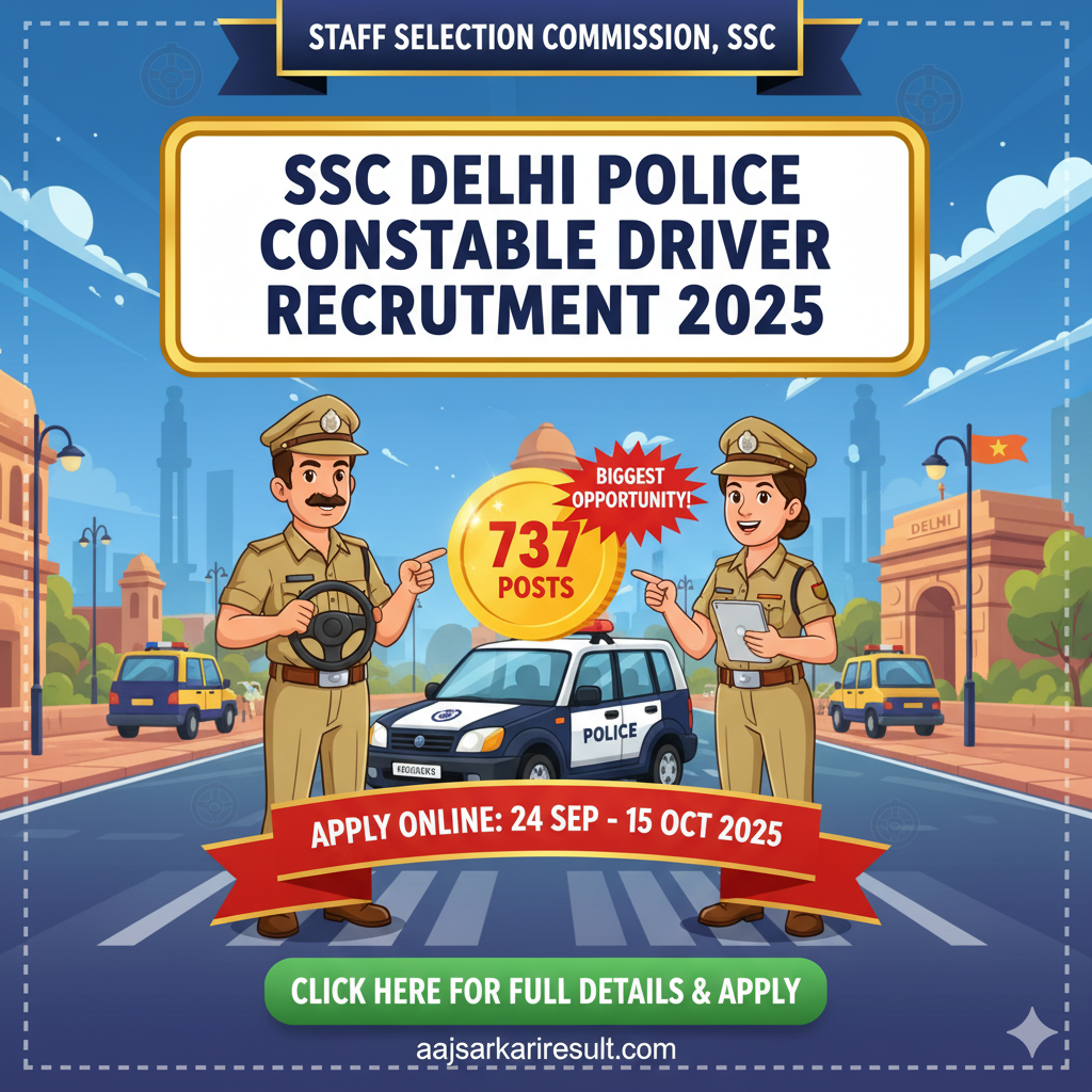 SSC Delhi Police Constable Driver Recruitment 2025