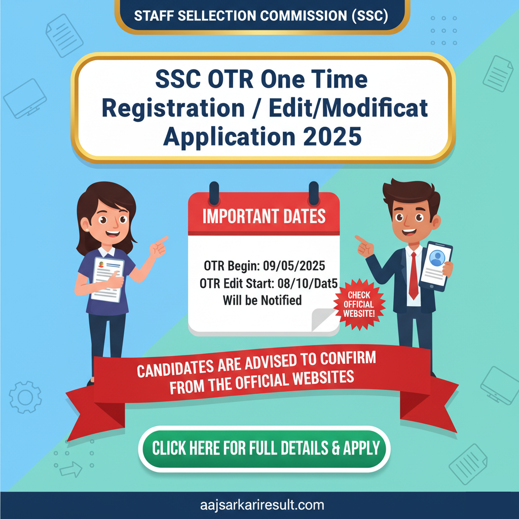 SSC OTR One Time Registration Edit Modification Application 2025