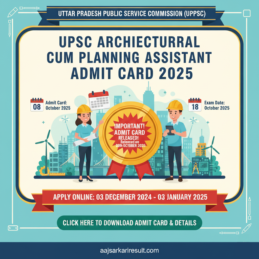 UPPSC Architectural Cum Planning Assistant Admit Card 2025