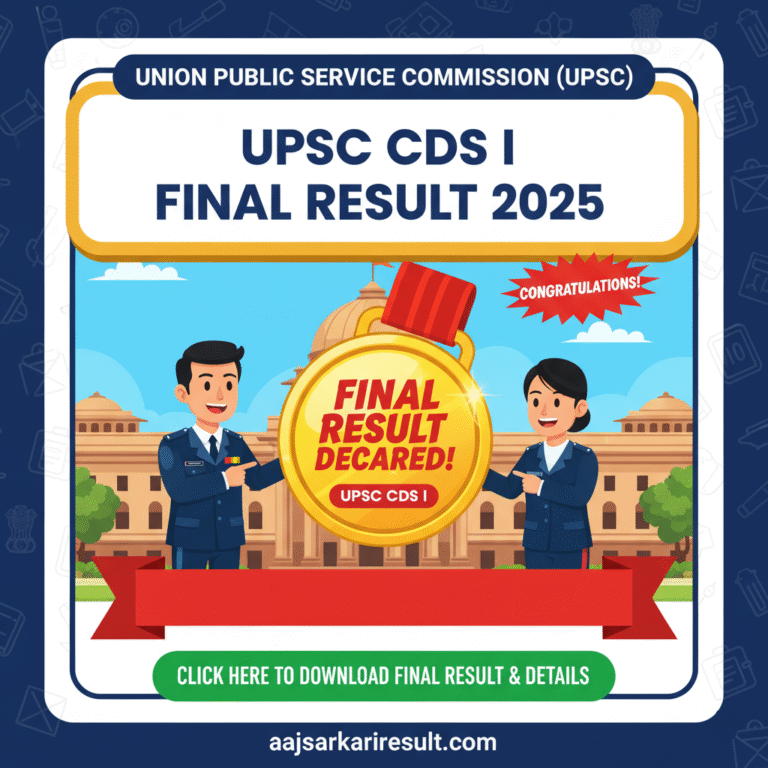 UPSC CDS I Final Result 2025