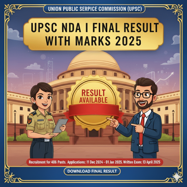 UPSC NDA I Final Result 2025 Out Direct Link