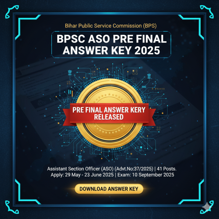 PSC ASO Pre Final Answer Key 2025
